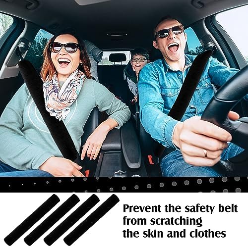 Boao 4 Pack Sheepskin Seat Belt Cover Shoulder Pad - Image 2