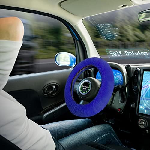 7PCS Set car Interior Aesthetic Accessories, Fluffy 15 inch Steering Wheel Cover - Image 4