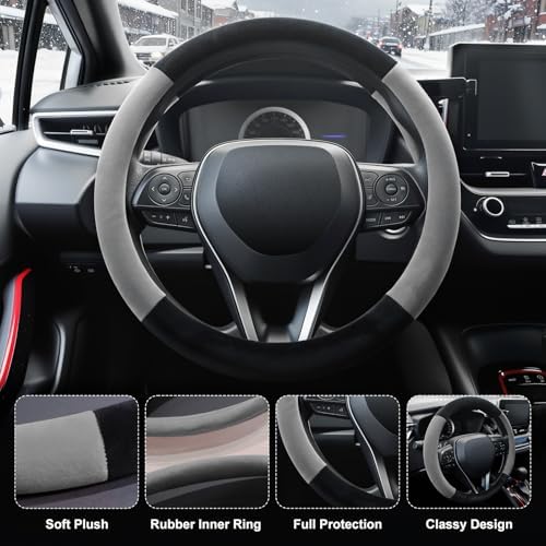 SEG Direct Plush Steering Wheel Cover 14.5"-15" Heavy-Duty, Summer Winter - Image 4