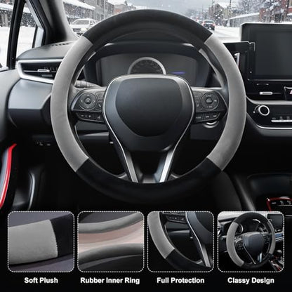 SEG Direct Plush Steering Wheel Cover 14.5"-15" Heavy-Duty, Summer Winter - Image 4