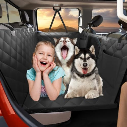 Dog Truck Seat Cover for Back Seat, Hard Bottom Pet Hammock by ROUWINNE