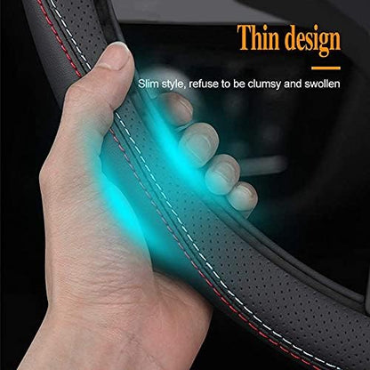 Carodi Latest Nappa Leather car Steering Wheel Cover, Stylish Non-Slip Leather - Image 2