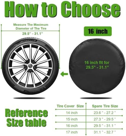 16 inch PU Leather Soft Trailer Spare Tire Cover Fit - Image 2