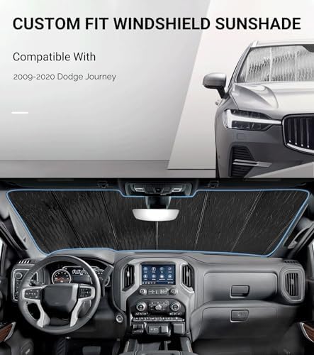 Pigenius Windshield Sunshade for Dodge Journey 2009-2020 Front Window Shade - Image 2