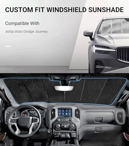 Pigenius Windshield Sunshade for Dodge Journey 2009-2020 Front Window Shade - Image 2