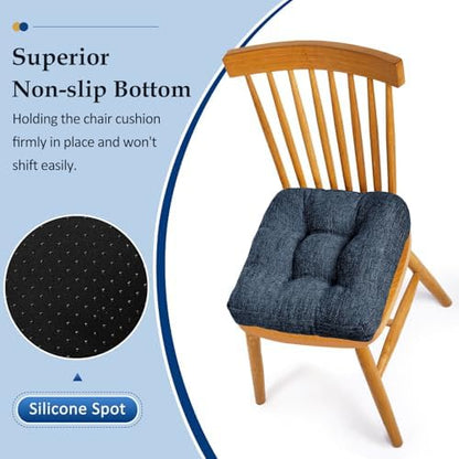 downluxe Chair Cushions for Dining Chairs 4 Pack, Tufted Indoor Chair Pads - Image 3