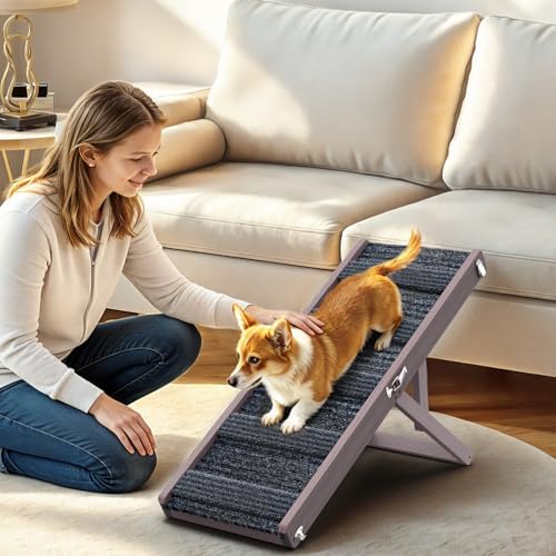Pawaboo Dog Ramp for Couch Foldable, 5 Ajustable Height from 9.8" to 20.5" by Pawaboo