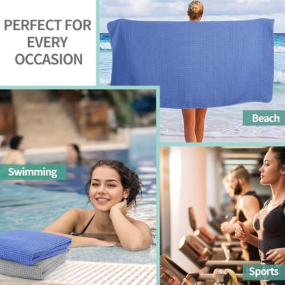 Microfiber Waffle Bath Towels, 4 Pieces, Fast Drying, Lint Free 430 GSM - Image 7