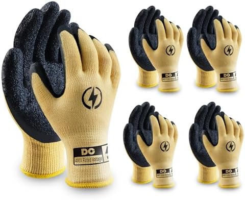 DongChu 5 Pairs Insulated Electrician Gloves 400V Voltage Resistant Gloves by DongChu