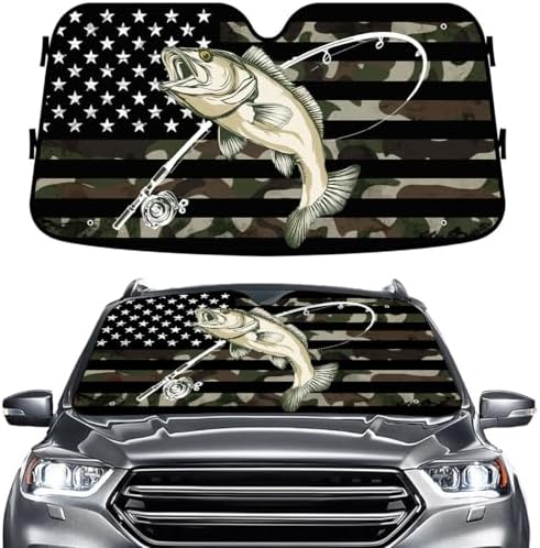 GENANY Bass Fishing Windshield Sun Shade 55 x 30 Inch by GENANY
