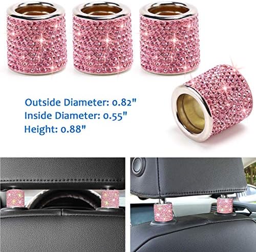 ToBeQueen Pink Accessories Set for Women -15pcs, Head Rest Rings, Car Adapter - Image 3
