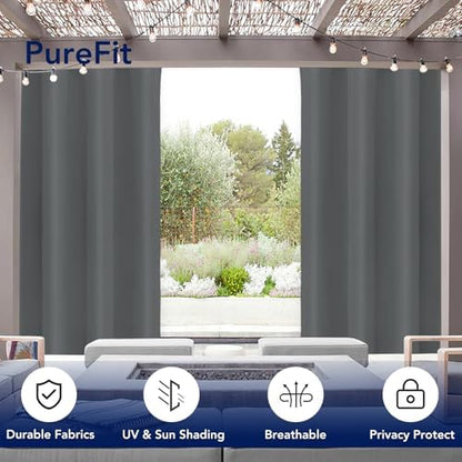 PureFit Outdoor Curtains for Patio Waterproof Weatherproof Outside Curtains - Image 3