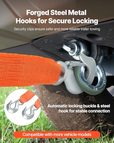 VEVOR ATV Tow Strap with Hooks, 2-inch x 20-Foot, 17000 lbs Capacity, Durable - Image 4