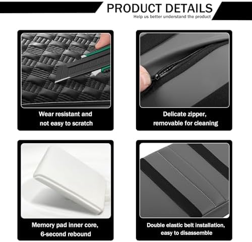 Car Armrest Cushion, 12.2"x8.3" Memory Foam Console Pad - Image 5