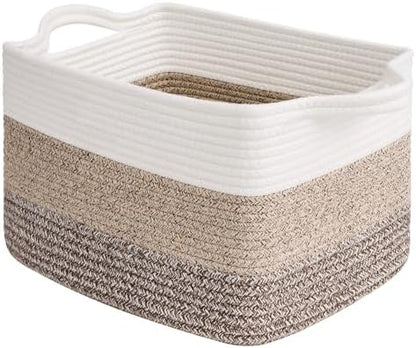 Goodpick Woven Storage Basket for Shelves, Gradient Brown by Goodpick