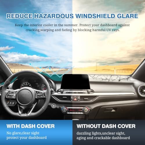 FIILINES Dash Cover for 2019-2024 Kia Forte K3 Accessories, Dashboard Mat - Image 6