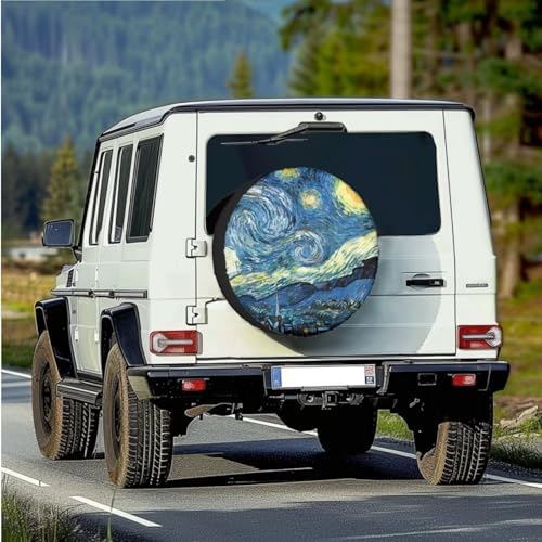 Starry Night Spare Tire Cover, Personalized Spare Tire Cover PU Leather - Image 2