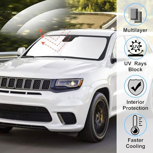 Windshield Sun Shade for 2014-2023 Jeep Cherokee Accessories - Image 2