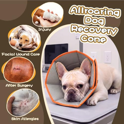 Allroaring Adjustable Dog Cone for Spay, Comfy Recovery Collar Orange L - Image 5