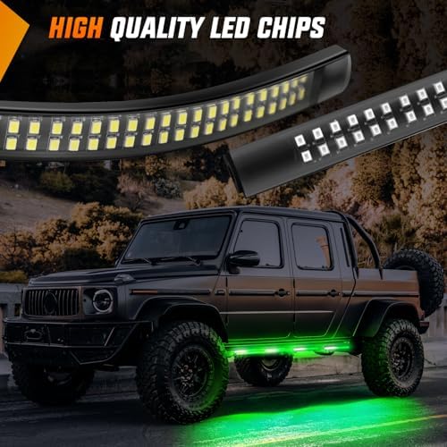 Nilight 2PCS 70 Inch Running Board LED Lights Strip Green White - Image 7