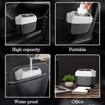 2 Pack Car Trash Can with Lid, Built-in Storage Garbage Bag - Image 5