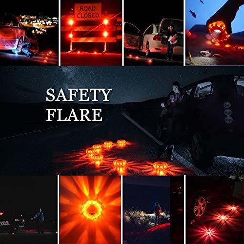 Tobfit 12 Pack LED Road Flares Emergency Lights Roadside Safety Beacon Disc - Image 3