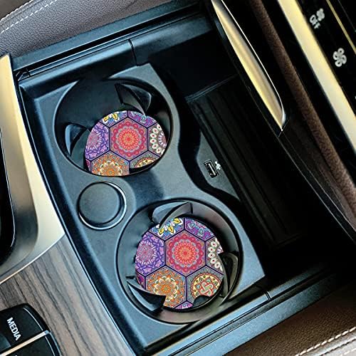 Mandala Ceramic Coasters 2 Pack, 2.56 inch Absorbent - Image 2