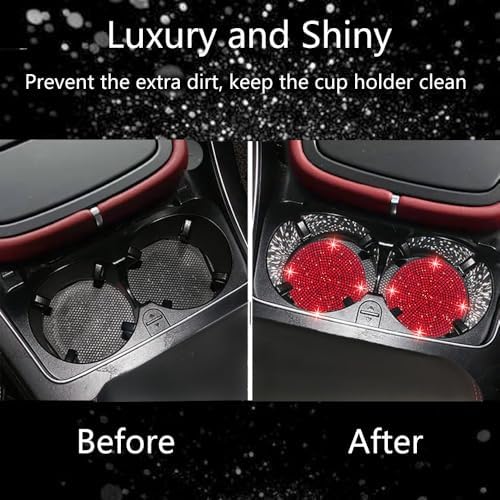 NBTEPEM 4pcs Bling Car Cup Holder Coaster, 2.75 inch Anti-Slip Shockproof - Image 7