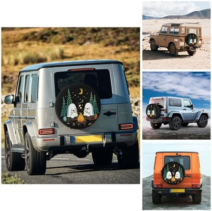 Ghost Roasting Marshmallows Spare Tire Cover Waterproof Wheel Cover 16 Inch - Image 4