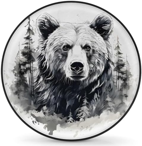 Rv Spare Tire Cover Wheel Mountain Bear Gray Tire Covers Wheel Protectors by FengQuGou