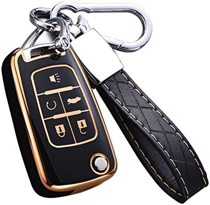 for Chevy Key Fob Cover with Keychain, Premium TPU Full Protection Key Fob Case by Cacacar