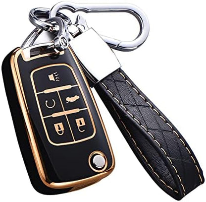 for Chevy Key Fob Cover with Keychain, Premium TPU Full Protection Key Fob Case by Cacacar