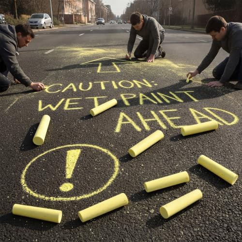 Yellow 144 Pcs Large 4 x 1 Inch Railroad Crayon Chalk - Image 4