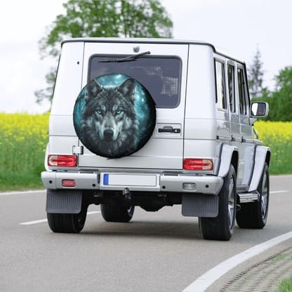 Mystic Blue-Eyed Wolf Spare Tire Cover - Image 7