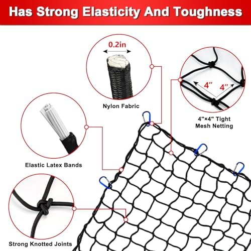 Cargo Net 4' x6' Stretches to 8' x 12' Truck Cargo Net - Image 4