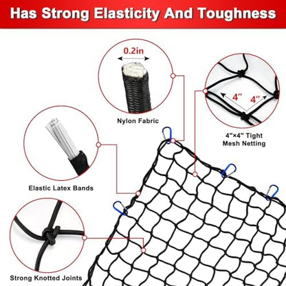 Cargo Net 4' x6' Stretches to 8' x 12' Truck Cargo Net - Image 4