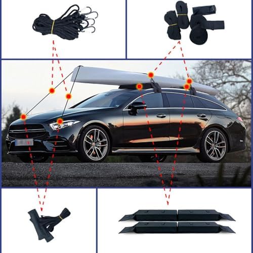 Kayak Roof Rack, 2 Pairs J-Bar Carrier Holder, Outdoors Soft Roof Rack Pads - Image 4