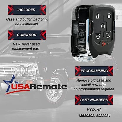 Key Fob Shell Case Replacement for 2014-2017 Chevy Tahoe Suburban GMC Yukon - Image 4