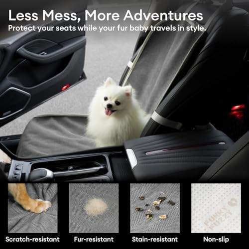 FUNNY FUZZY Dog Car Seat Cover for Front Seat, Dog Seat Cove Waterproof - Image 3
