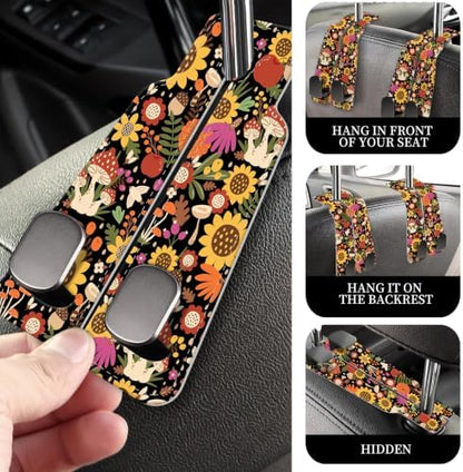 PU Leather Car Seat Hook, Storage Headrest Hanger, Cute Car Backseat Organizer - Image 2