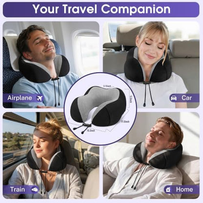 CloudBliss Memory Foam Travel Neck Pillow Airplane - Image 7