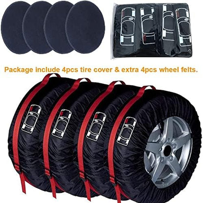 Tire Cover 4pcs Skyour Adjustable Waterproof Seasonal Spare Car Wheel Tire - Image 6