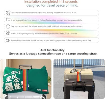 2Pcs Luggage Straps Bag Bungee Luggage Straps Suitcase Adjustable Belt，Add a - Image 4