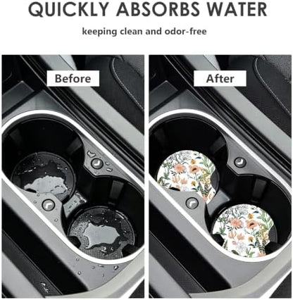 2 Pack Car Coasters，2.75-inch Neoprene Non-Slip Cup Holder Coasters - Image 5