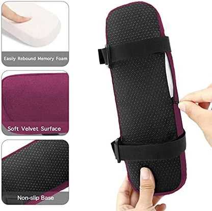 MOSISO Chair Armrest Pads, Home/Office Chair Arm Rest Covers, Wine Red - Image 2