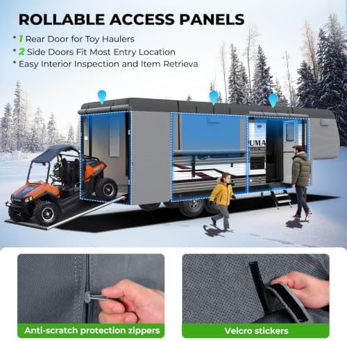 Fonzier 5th Wheel RV Cover, 9 Layers Heavy Duty RV Cover Fits 28.1-31FT - Image 6