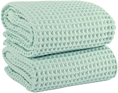 PÜSKÜL Natural 100% Turkish Cotton Waffle Bath Towels Set of 2, Extra-Large by P%C3%BCsk%C3%BClTextile