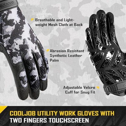 COOLJOB Mechanic Safety Work Gloves, Enhanced Anti-Slip Grip Tactical Gloves - Image 2