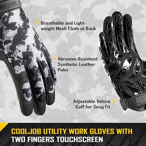 COOLJOB Mechanic Safety Work Gloves, Enhanced Anti-Slip Grip Tactical Gloves - Image 2