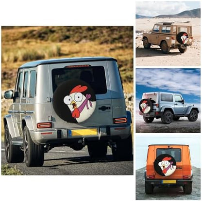 Funny Chicken Bro Spare Tire Cover Waterproof Wheel Cover 15 Inch Universal Fit - Image 4